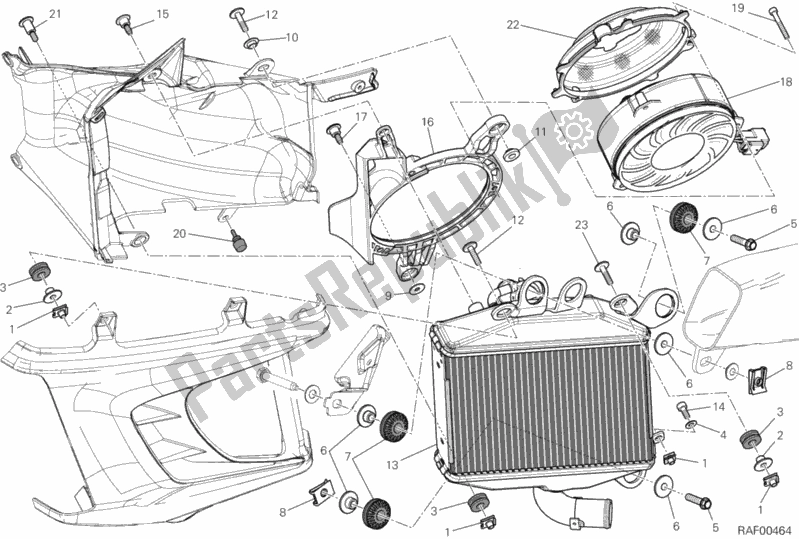 Todas as partes de Radiador, água, Lh do Ducati Diavel Carbon USA 1200 2013